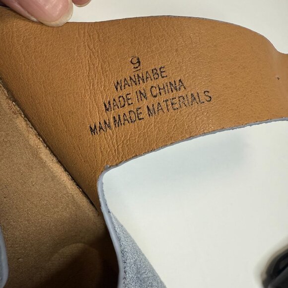 Hey Girl by Corkey's Blue Suede Platform Slip On Slide Sandals Women's 9 - Picture 5 of 10